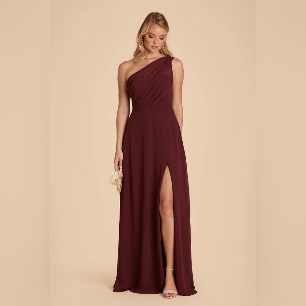 Birdy Grey One-Shoulder Burgundy Bridesmaid Dress